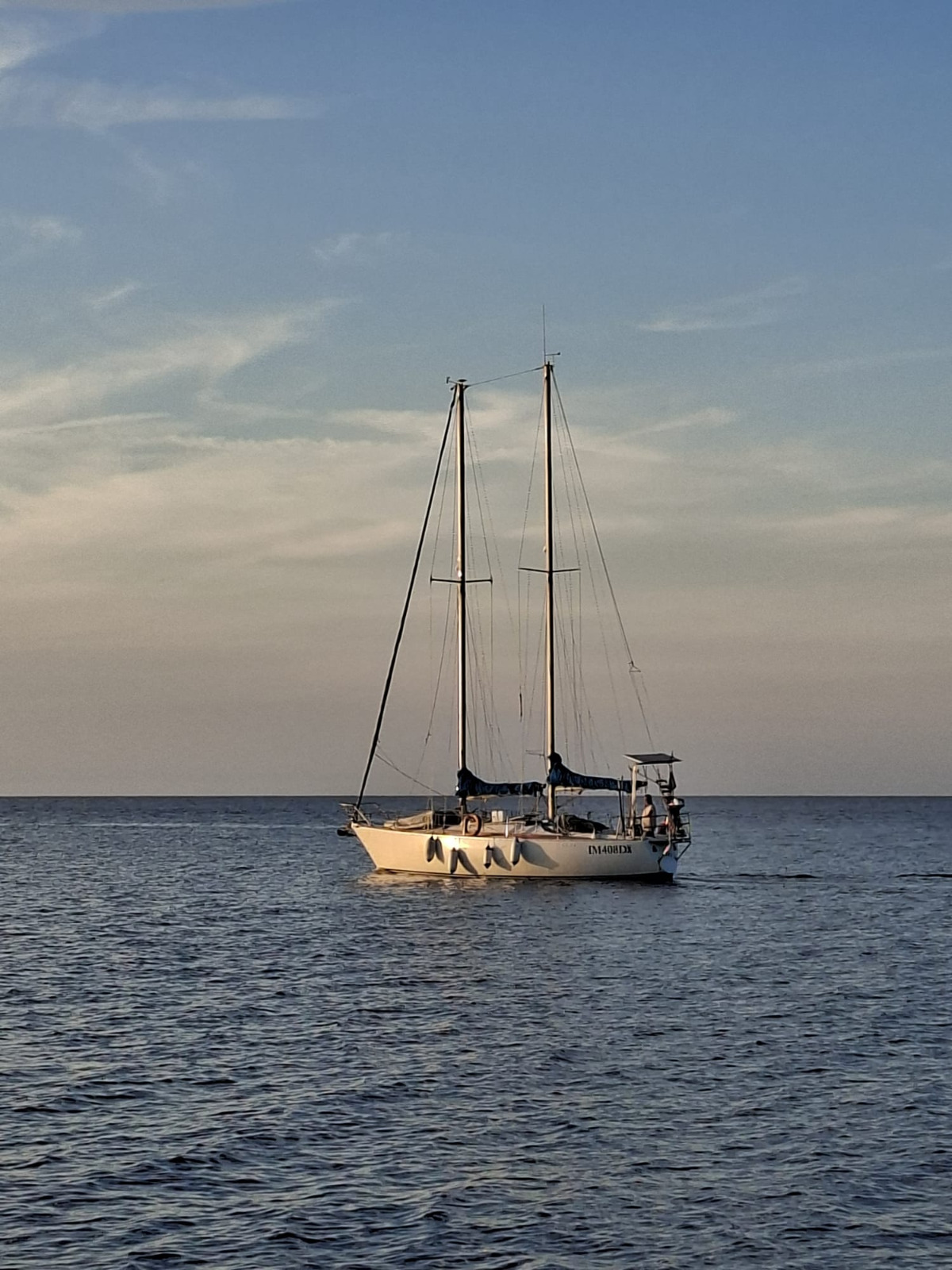 BIN BEL II moored offshore during a golden hour tour in Salento